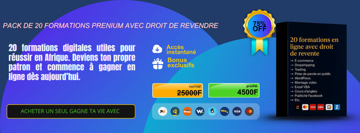 💡De ZÉRO à 500 000 F/MOIS  grâce à ces 20 formations exclusives !