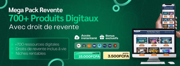 Mega Pack Revente – 700+ Ressources Digitales avec Droits de Vente