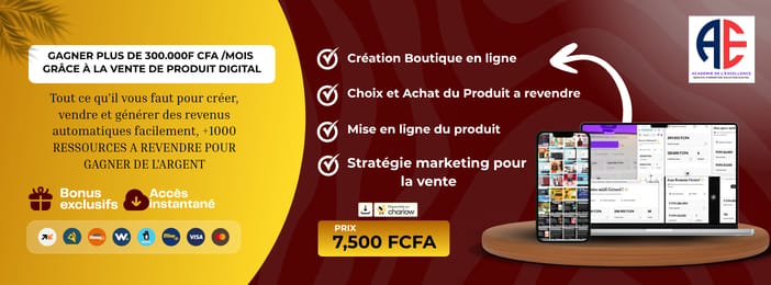 Gagner plus de 300.000F CFA /mois grâce à la vente de produit digital