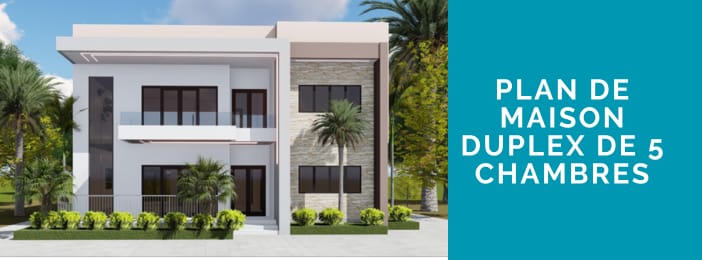 Plan de maison duplex de cinq chambres