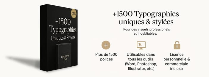 +1500 typographies uniques et stylées