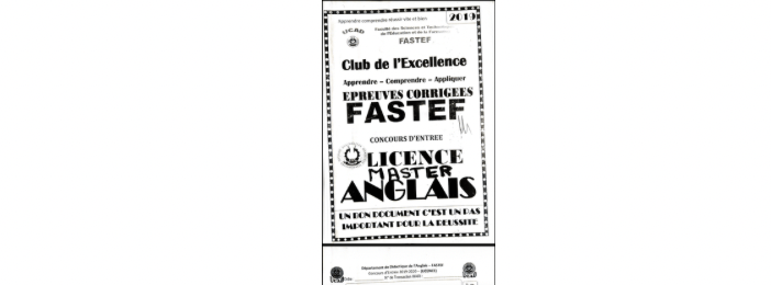 FASTEF ANGLAIS MASTER