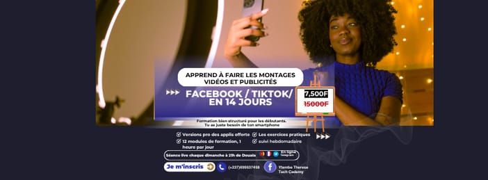 Formation montage vidéo et publicité Facebook Tiktok
