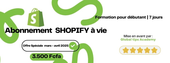 ABONNEMENT SHOPIFY, MINEA & COPYFY  A VIE + FORMATION COMPLETE