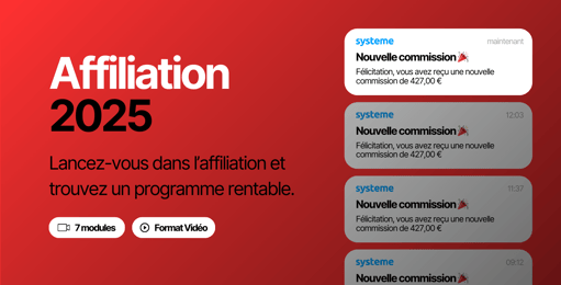 Affiliation 2025 – Génère tes premières commissions en ligne