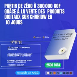 PARTIR DE ZERO à 300000 XOF AVEC LES PRODUITS DIGITAUX SUR CHARIOW EN 10 JOURS