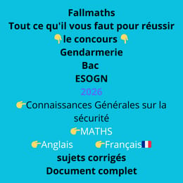 AA-Fascicule Prépa concours de la gendarmerie 2026 niveau Bac maths français anglais