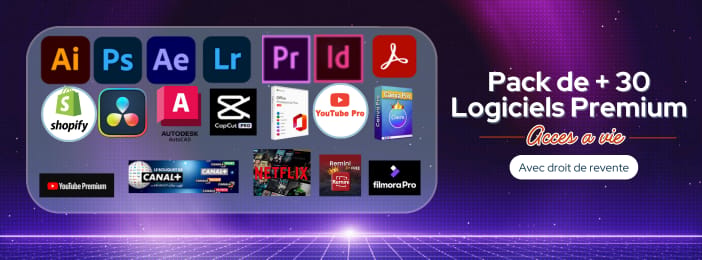 Mega Pack de + 30 Logiciels Premium avec accès a vie et possibilité de revente