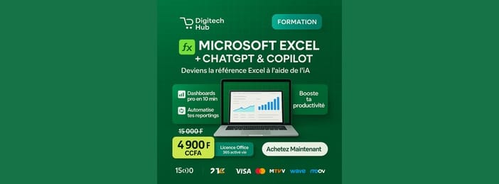 FORMATION EXCEL  AVEC L'IA (ChatGPT & Copilot) 100% pratique: Votre gain productivité