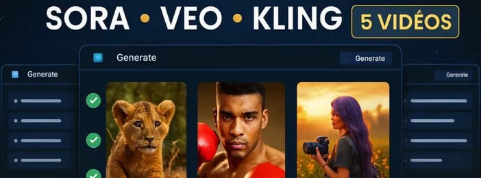 Accès à Sora, VEO, Kling légalement et gratuitement