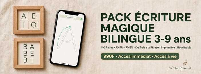 Pack Écriture Magique Bilingue 3-9 ans - 140 Pages : Du Trait à la Phrase