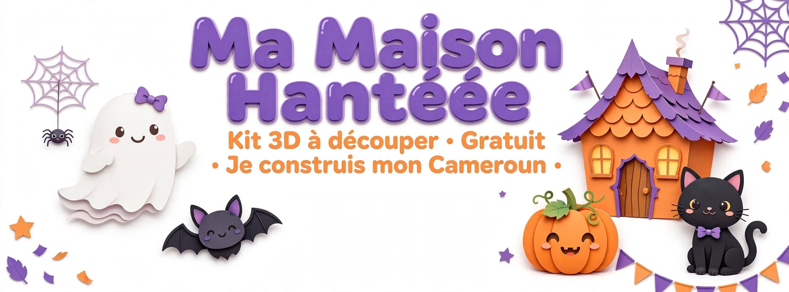 Ma Maison Hantée - Kit Halloween 3D à Découper, Colorier et Construire | PDF Gratuit