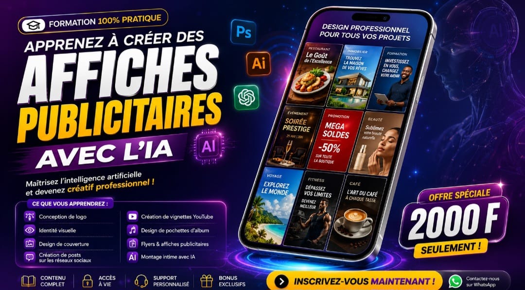 CREER UNE AFFICHE PROFESSIONNELLE AVEC L’IA