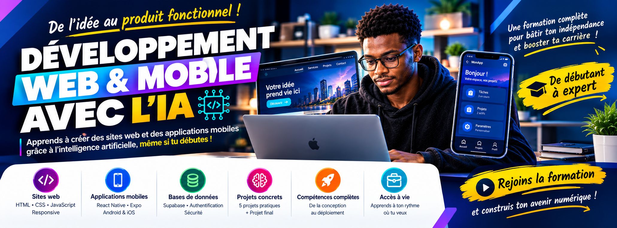 Boostez vos projets : Développement Web & Mobile IA