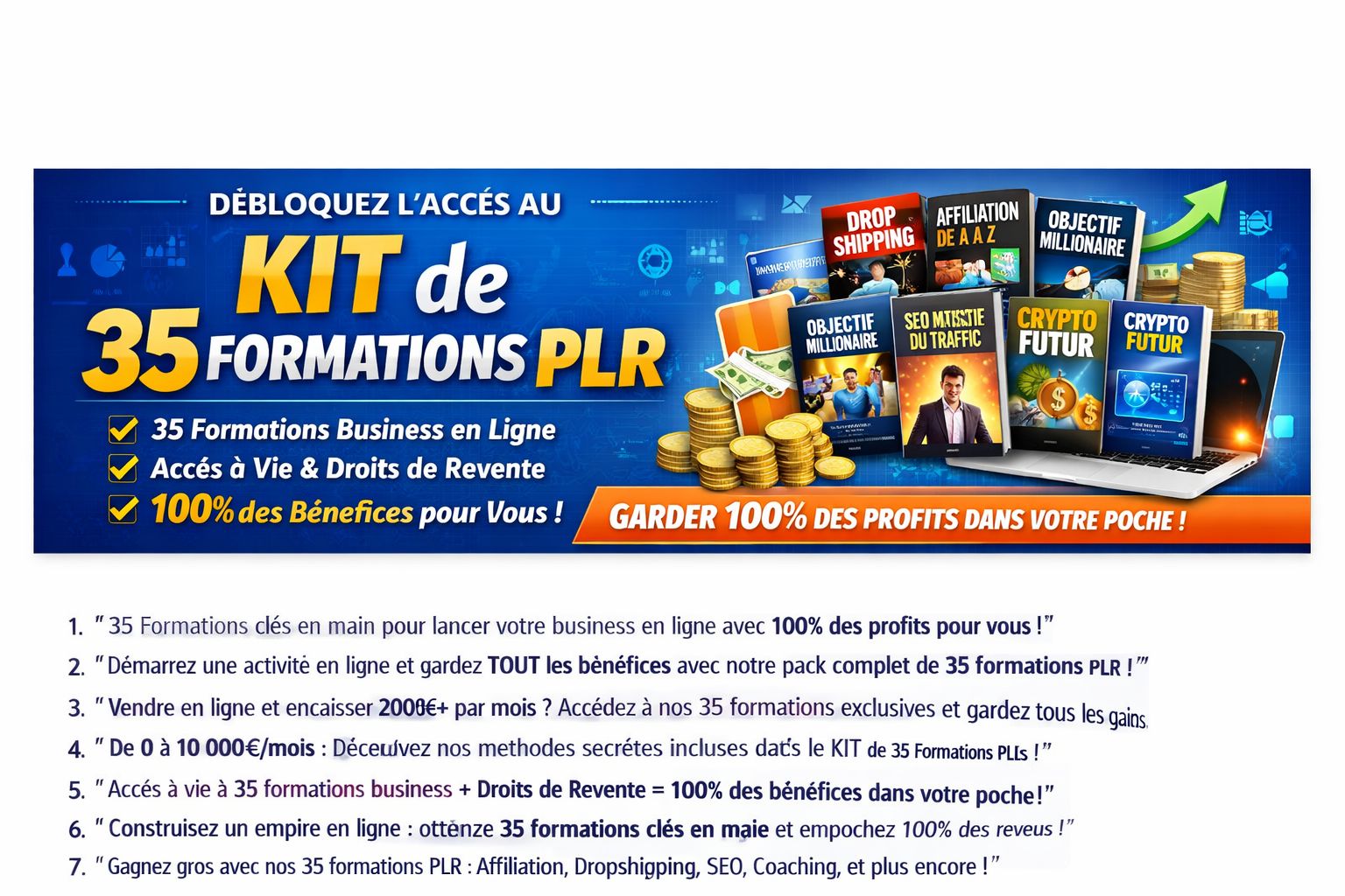 KIT 35 FORMATIONS PLR