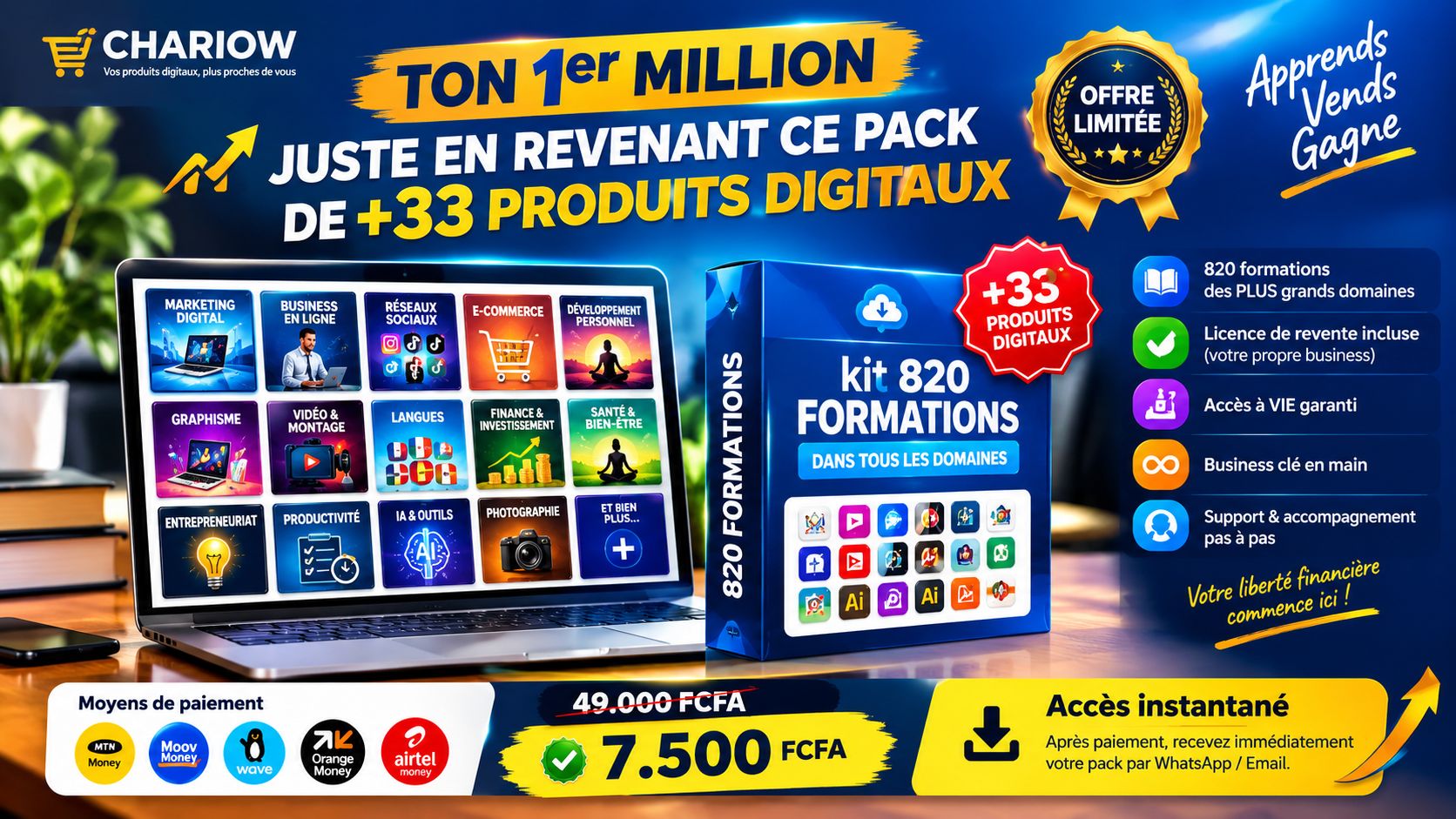 Tu as besoin de cette pépite pour avancer dans ton bizness 33 Produits Digitaux