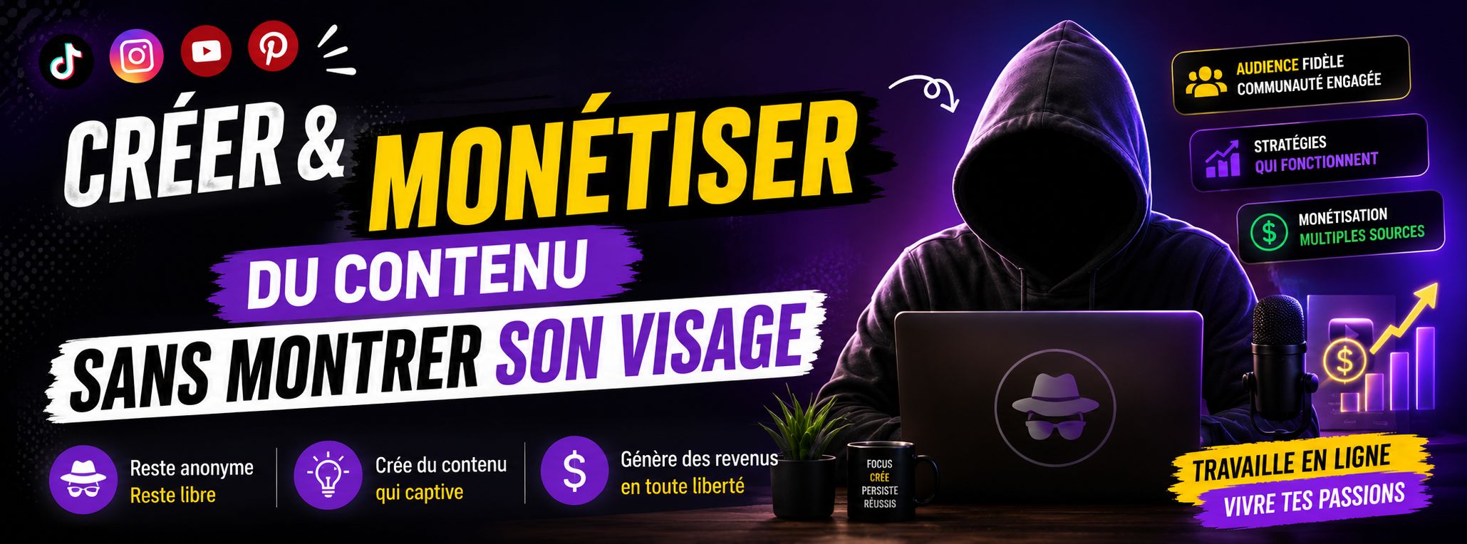 Créer & Monétiser du Contenu en 3 semaines Sans Montrer Son Visage(Formation + Accompagnement )