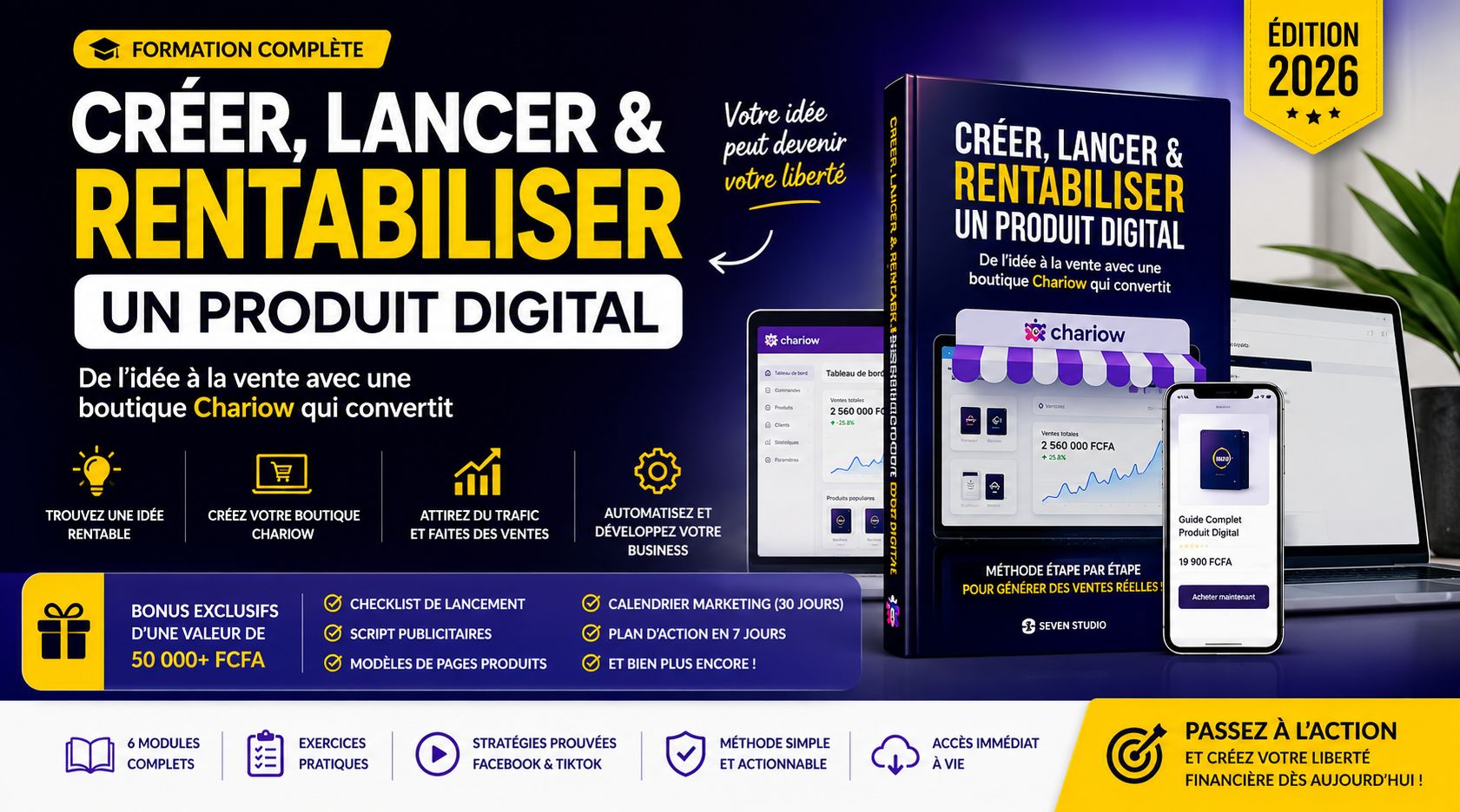 Créer, Lancer & Rentabiliser un Produit Digital + accompagnement