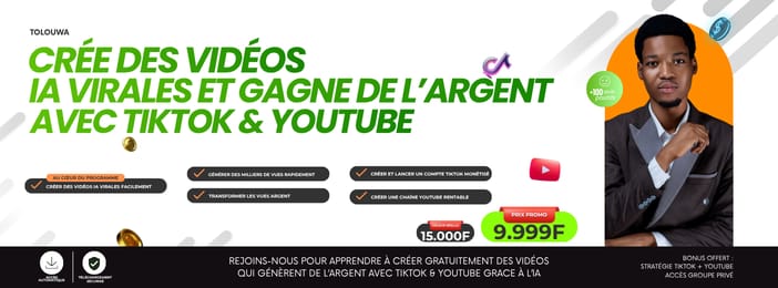 Forme-toi en création de vidéo IA virales & Tiktok Youtube Monétisés