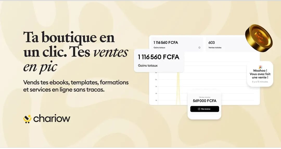Création de boutique chariow en 24H