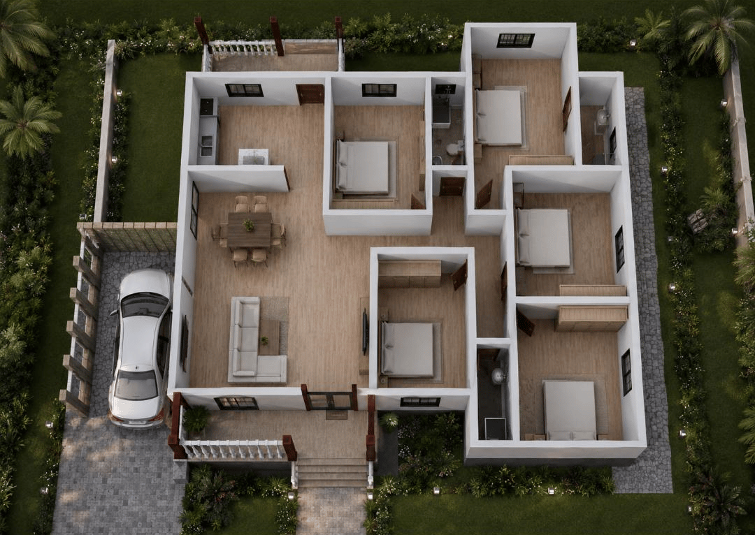 Projet d’une Villa familiale haut de gamme de 5 chambres — Pack Documents Techniques Complets