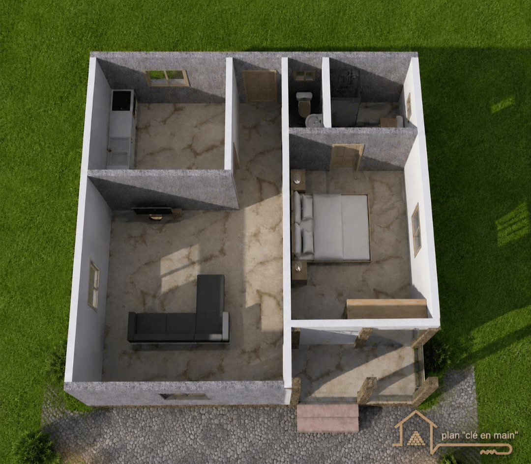 Projet Maison Premium de 1 Chambre – Documents Techniques Complets