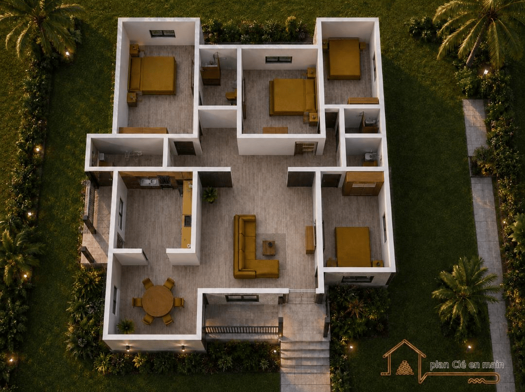 Projet Maison Élégante de 4 Chambres – Plan « Clé en Main »