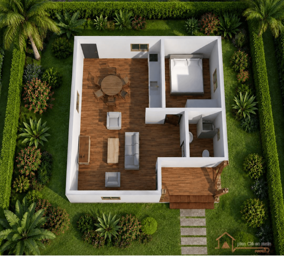 Projet Maison Plain-Pied de 1 Chambre – Documents Techniques Complets