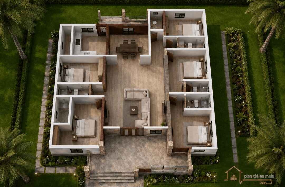 Projet d’une Villa de Prestige de 5 Chambre – Pack documents techniques complets