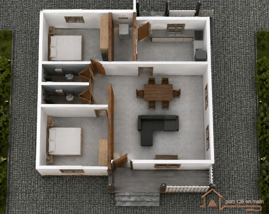 Projet Maison Prestige de 2 Chambres – Documents Techniques Complets