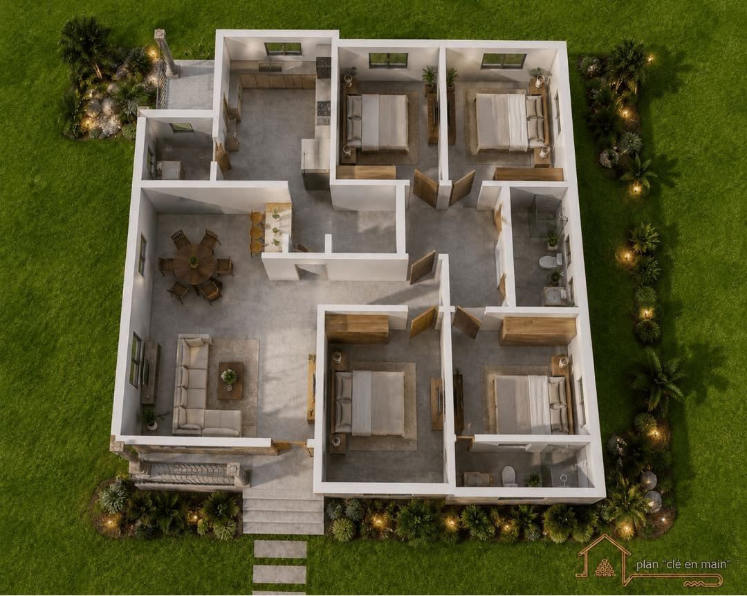 Projet d’une Maison moderne Elégante de 4 chambres — Dossiers Techniques Complets