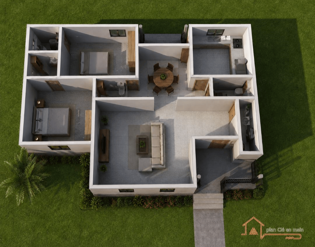 Projet Maison Confort de 2 Chambres — Plan « Premium Plus »