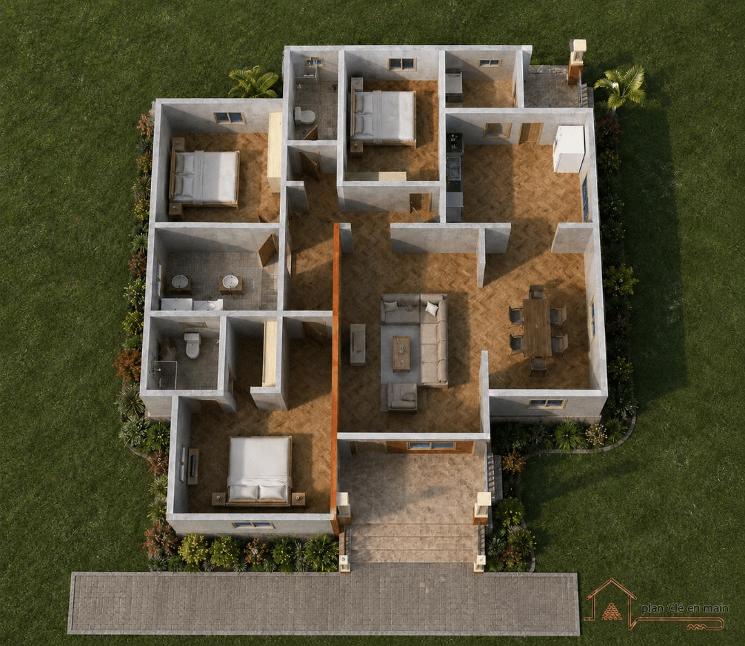 Projet Villa Prestige de 3 Chambres — Pack Documents Techniques Complet