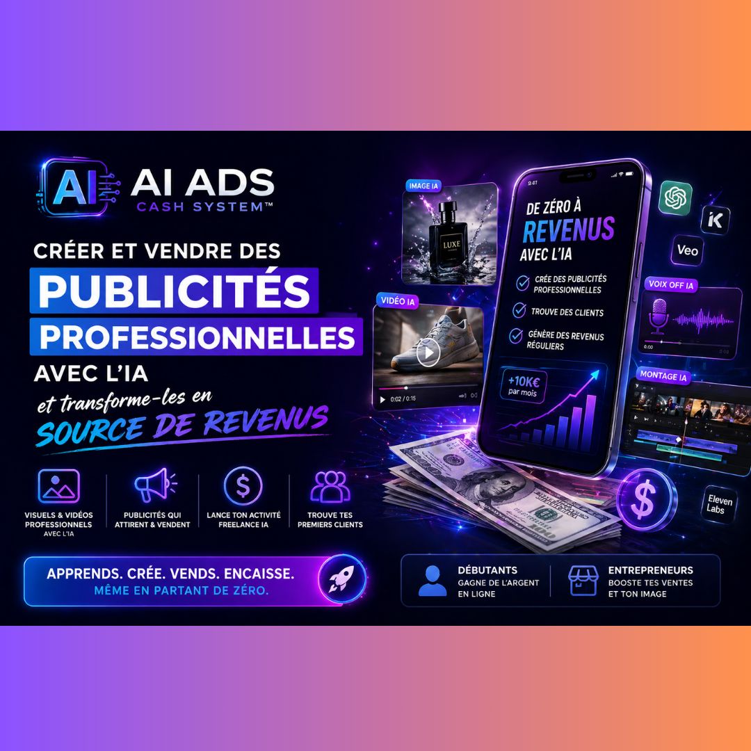 AI Ads Cash System™ : crée des pubs IA pro et transforme-les en revenus en ligne