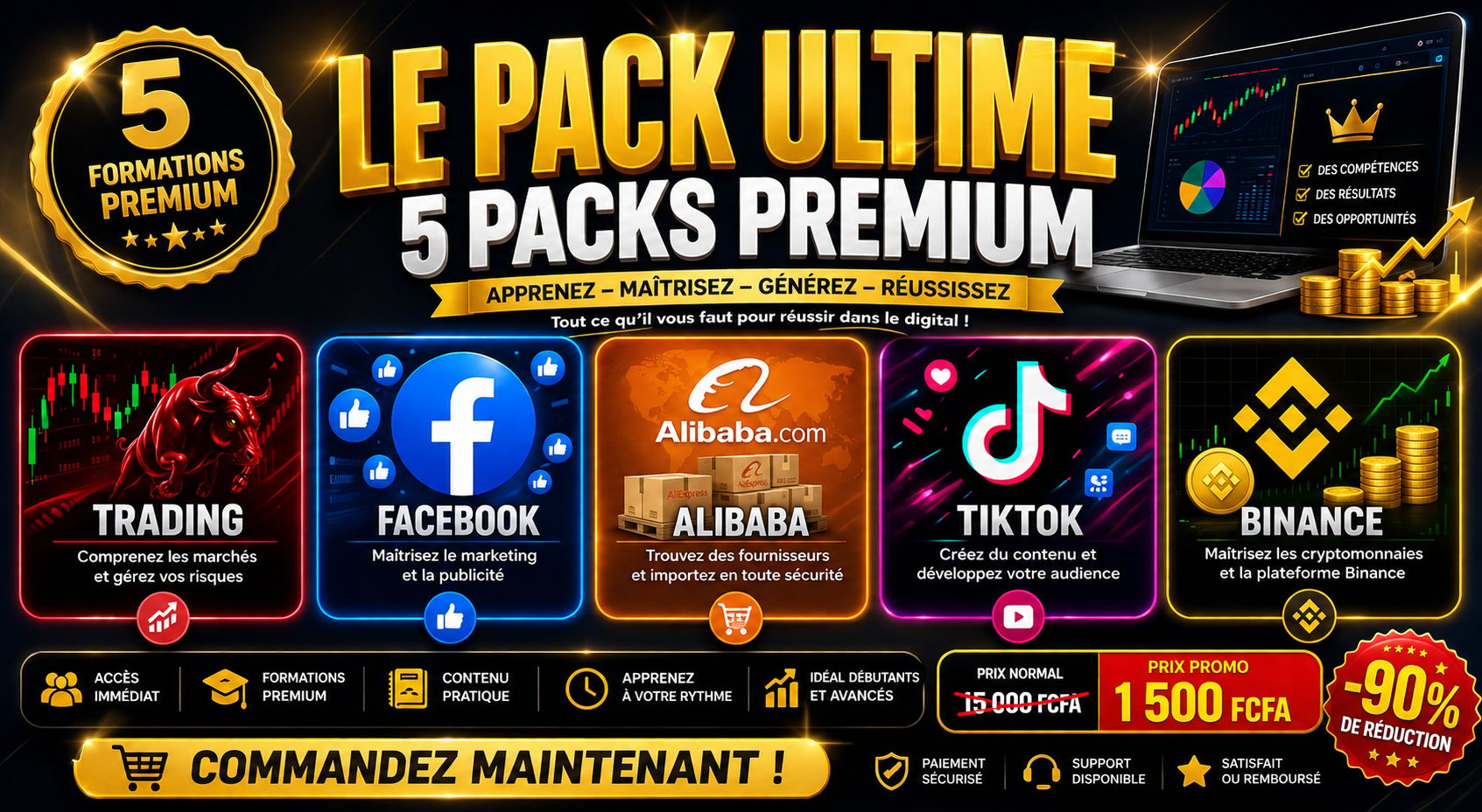 🔥 Le Pack Ultime des 5 Formations Premium