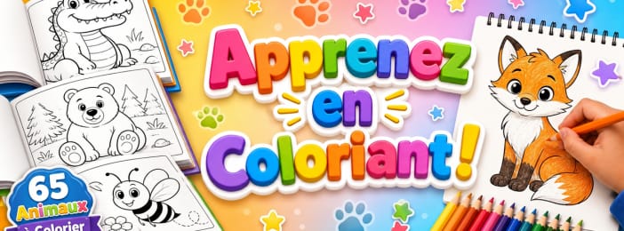 Livre de coloriage de 65 animaux pour enfants à imprimer