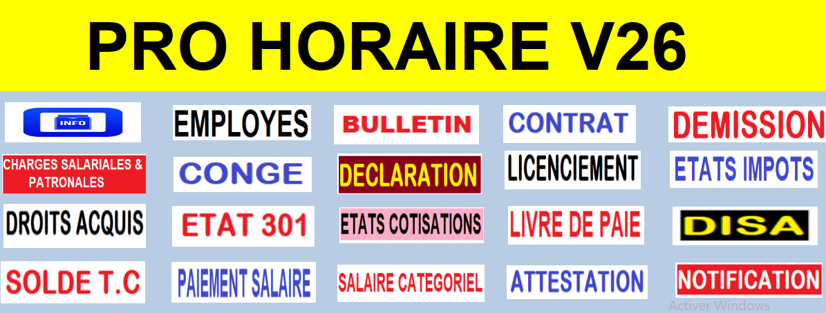 PRO HORAIRE V26 (Paie Journaliers et Horaire-CI-)