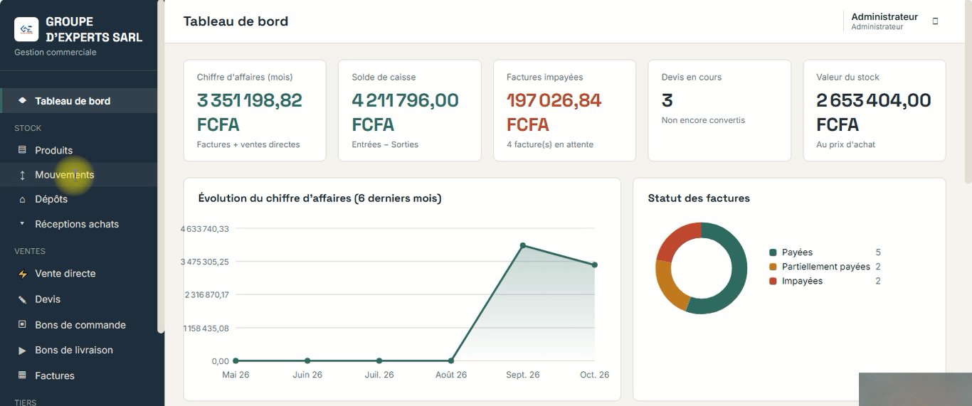 LOGICIEL COMMERCIAL ( Facture+recu+suivis )