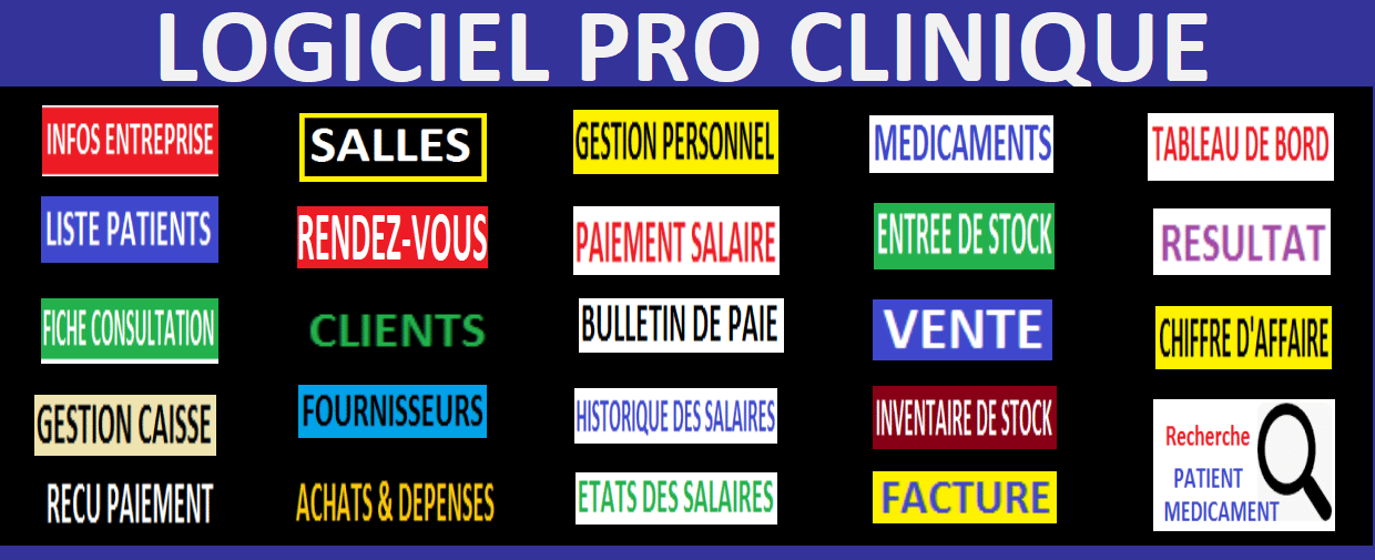 PRO CLINIQUE-logiciel centre de sante,hospital,medical