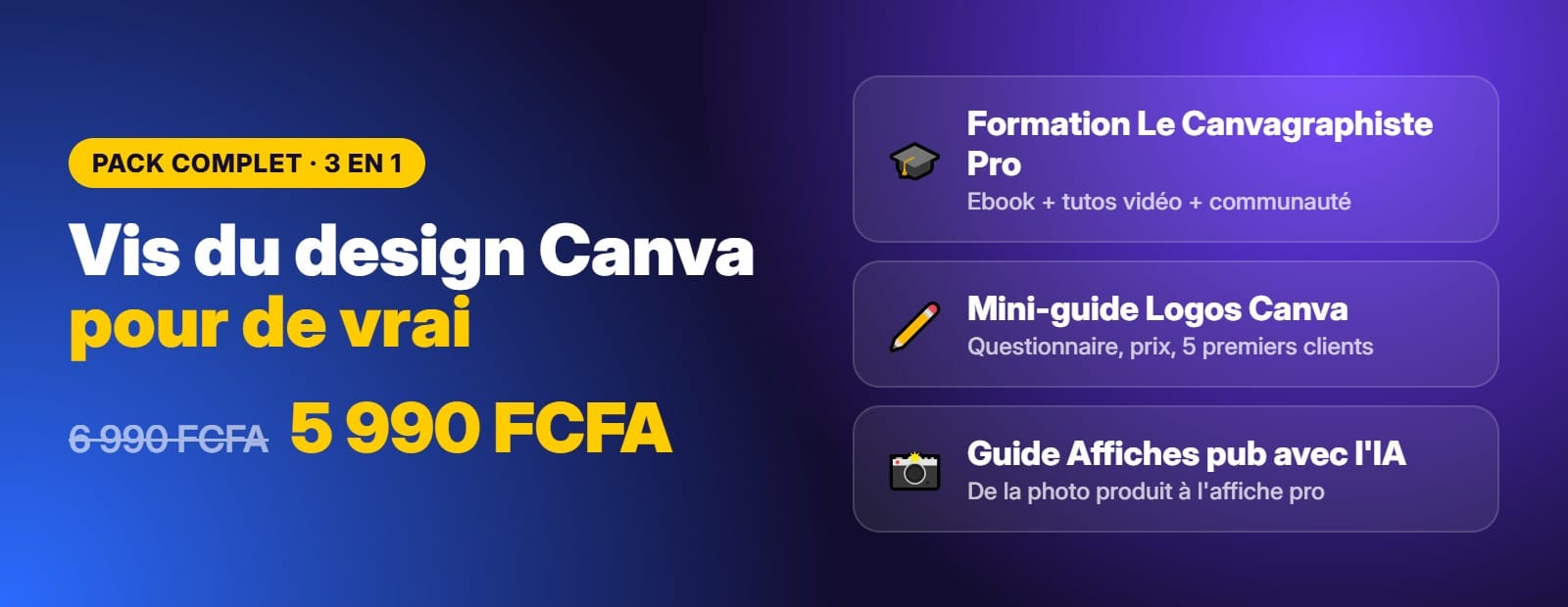Pack Canvagraphiste Complet : Formation + Guide Logo + Affiches IA