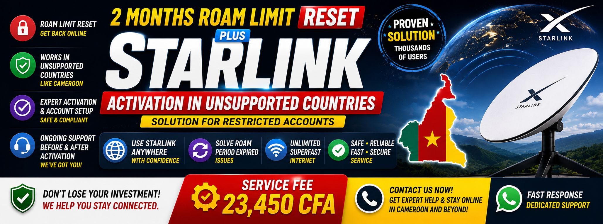 Solution to Starlink Roam Period Expired Plus Activation Procedure in Unsupported Countries