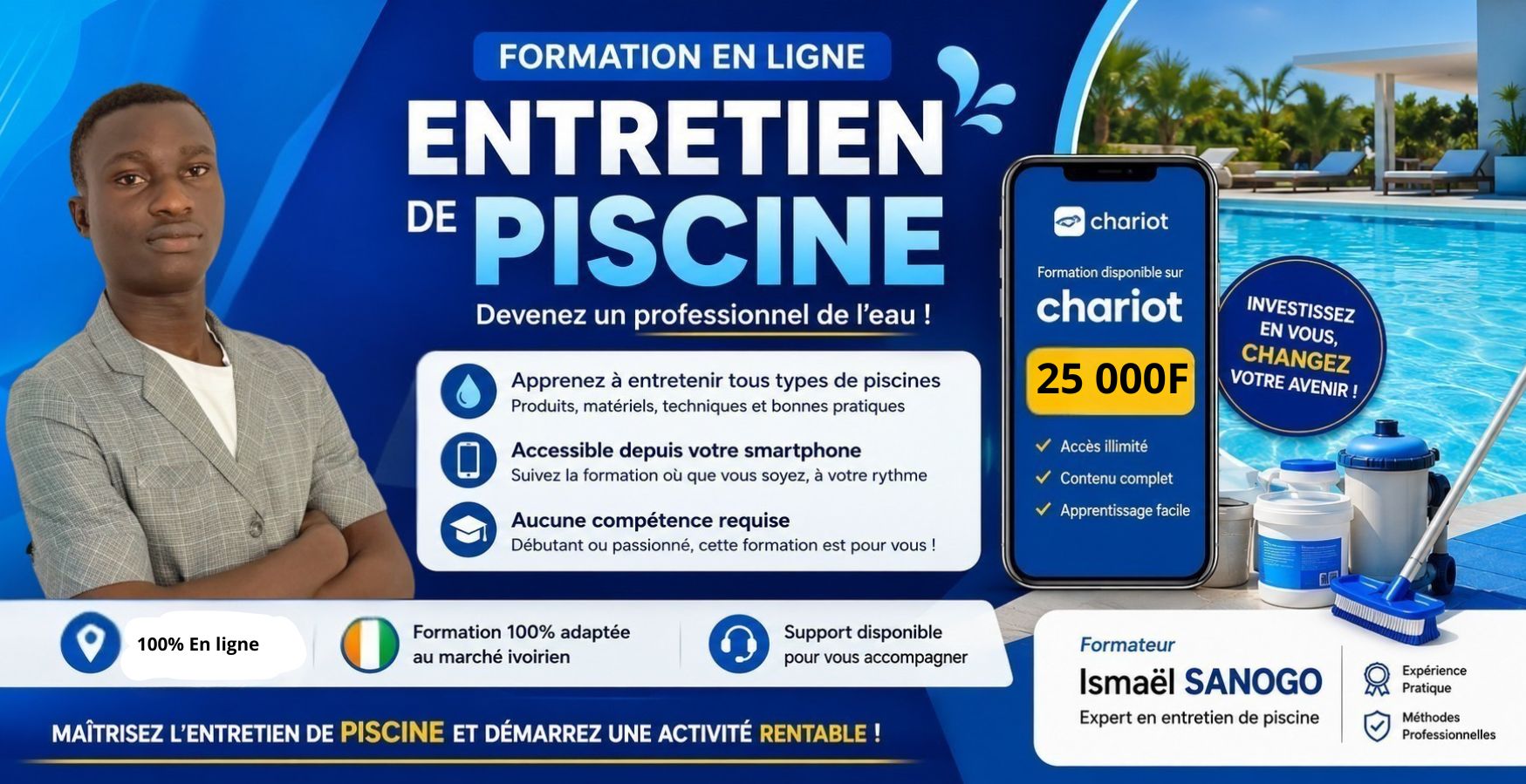 Formation complète en entretien de piscine– Devenez pisciniste en Afrique
