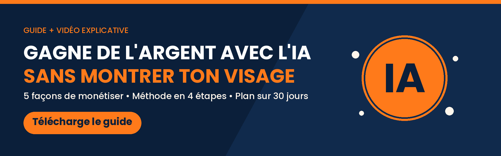 Gagne de l'argent avec l'IA sans jamais montrer ton visage.