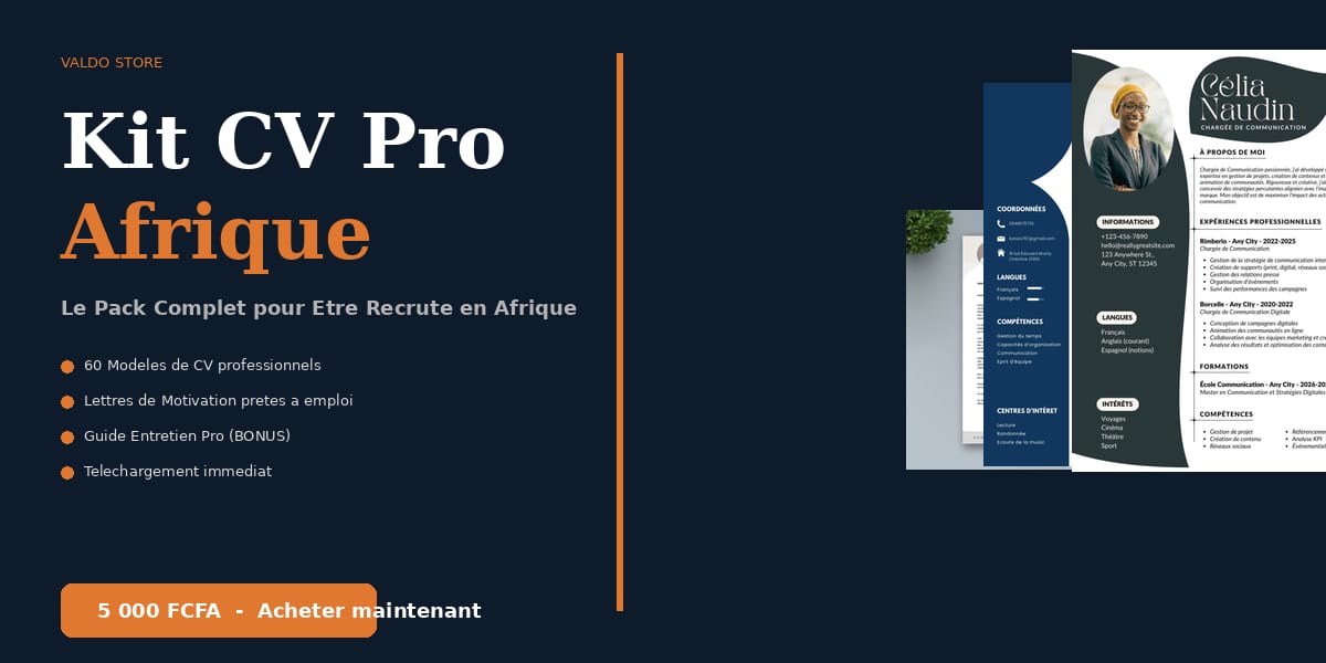 Kit CV Pro – Le Pack Complet pour Être Recruté en Afrique