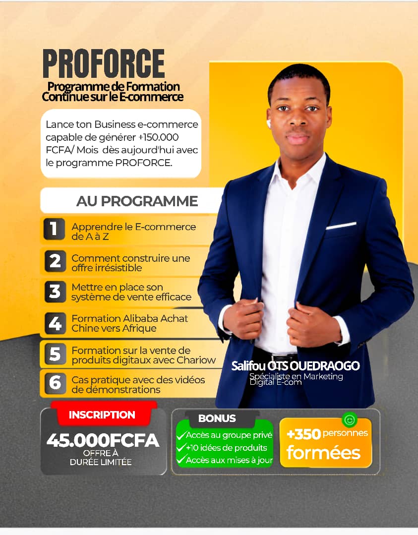 De 0 à +500.000FCFA/Mois grâce au E-commerce: 7 jours pour lancer ton Business