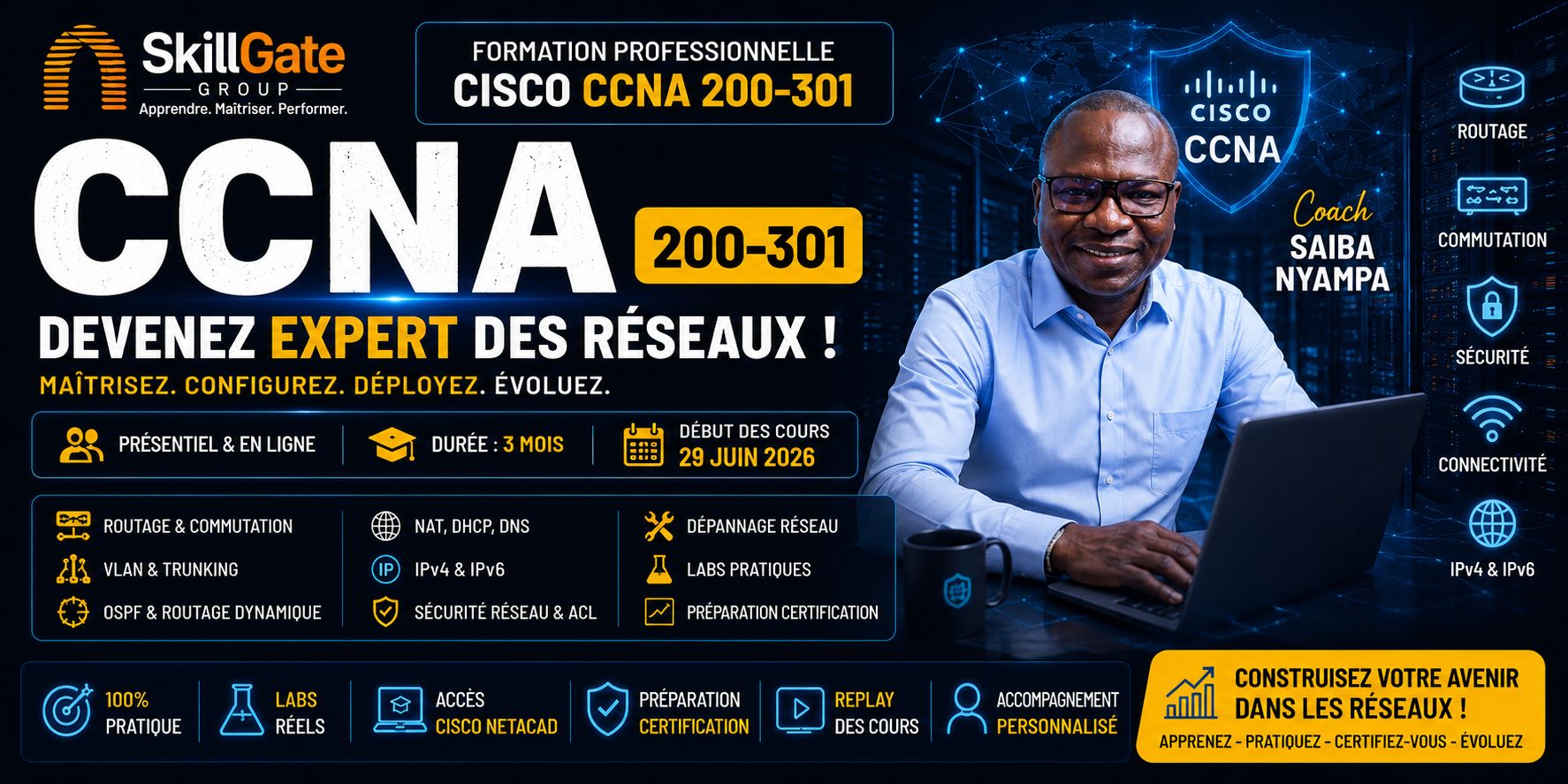 Pré-inscription CCNA : DEVENEZ ADMINISTRATEUR RÉSEAU PROFESSIONNEL AVEC LE CCNA