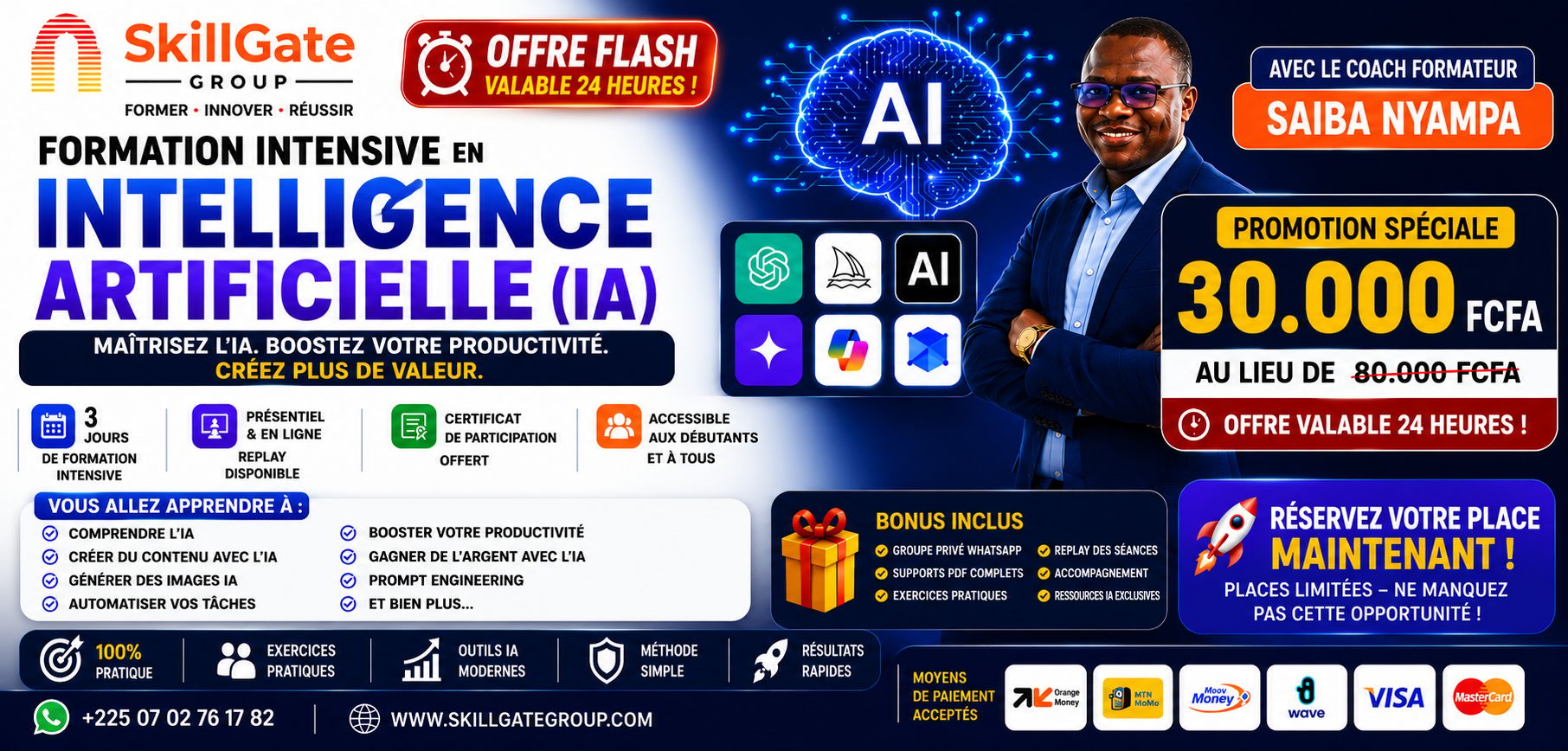 Pré-inscription - FORMATION INTENSIVE EN INTELLIGENCE ARTIFICIELLE (IA)