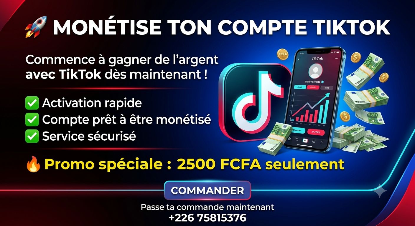 Compte TikTok Monétisé Prêt à Gagne