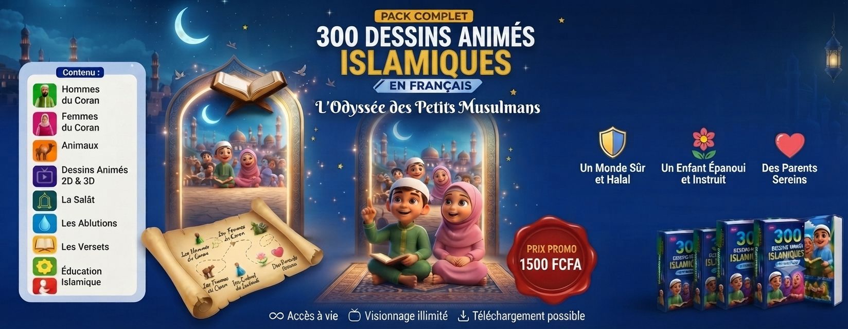 Pack complet 300 dessins animés islamiques