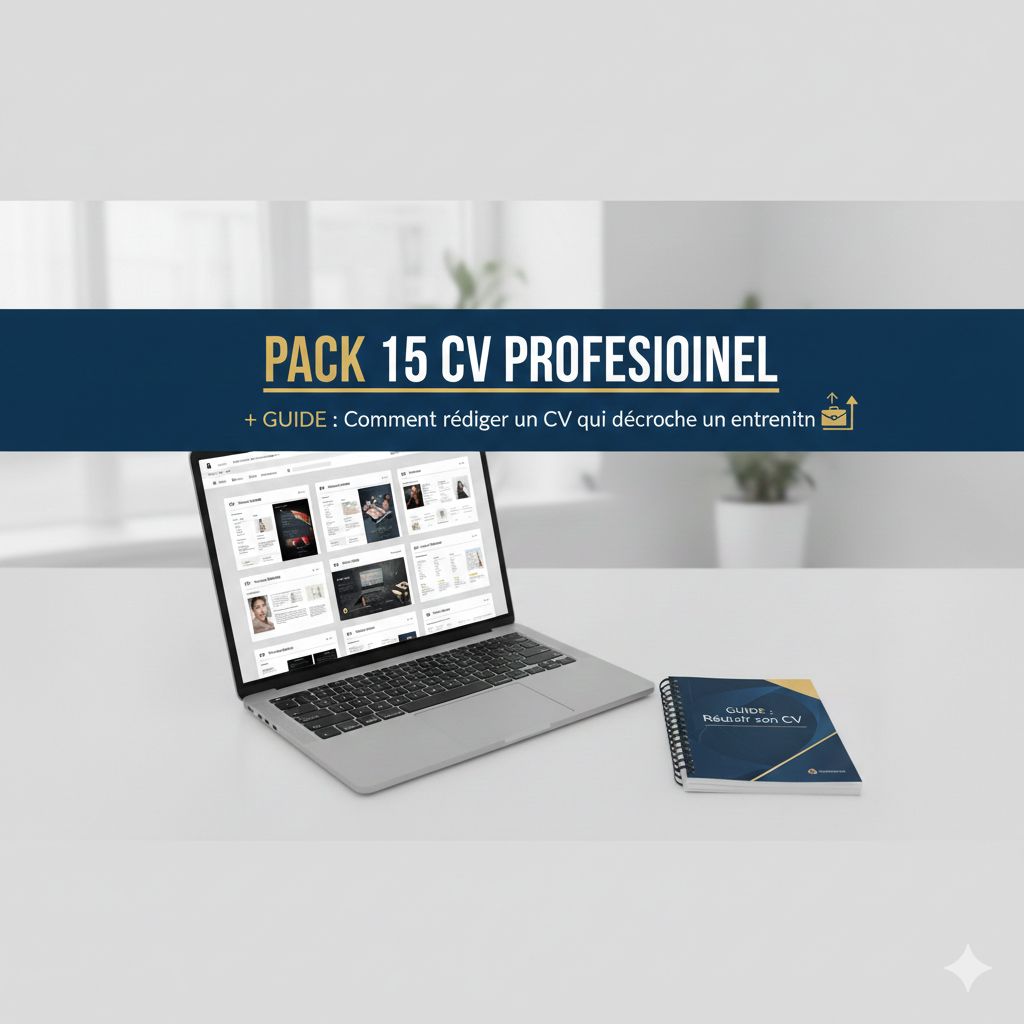 Pack 15 CV Professionnel + Guide : Comment rédiger un Cv qui décroche ton entretien.